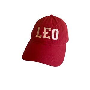 Red Sportsman "LEO" Cotton Baseball Cap Made In Bangladesh Adjustable Fit